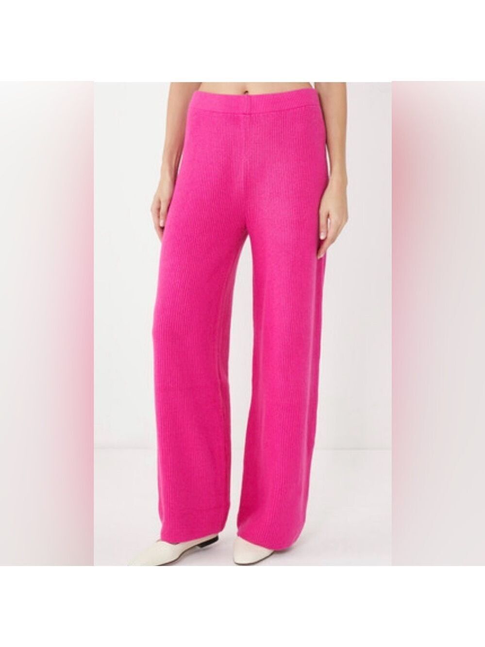 Gap Cashsoft Shaker-Stitch Sweater Pants Barbiecore Pink Oversized Loungewear